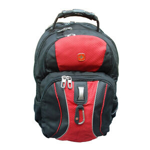Swiss Gear Backpack w/ Laptop Compartment Scan Smart Airflow Travel Black Red